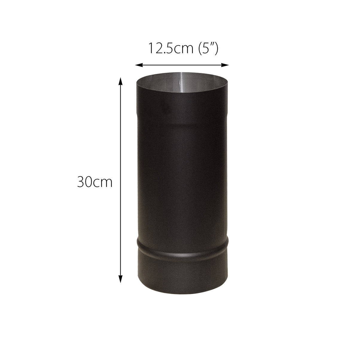 Flue Pipe Straight 30cm for 5" inch (125mm) Stove Flue Systems