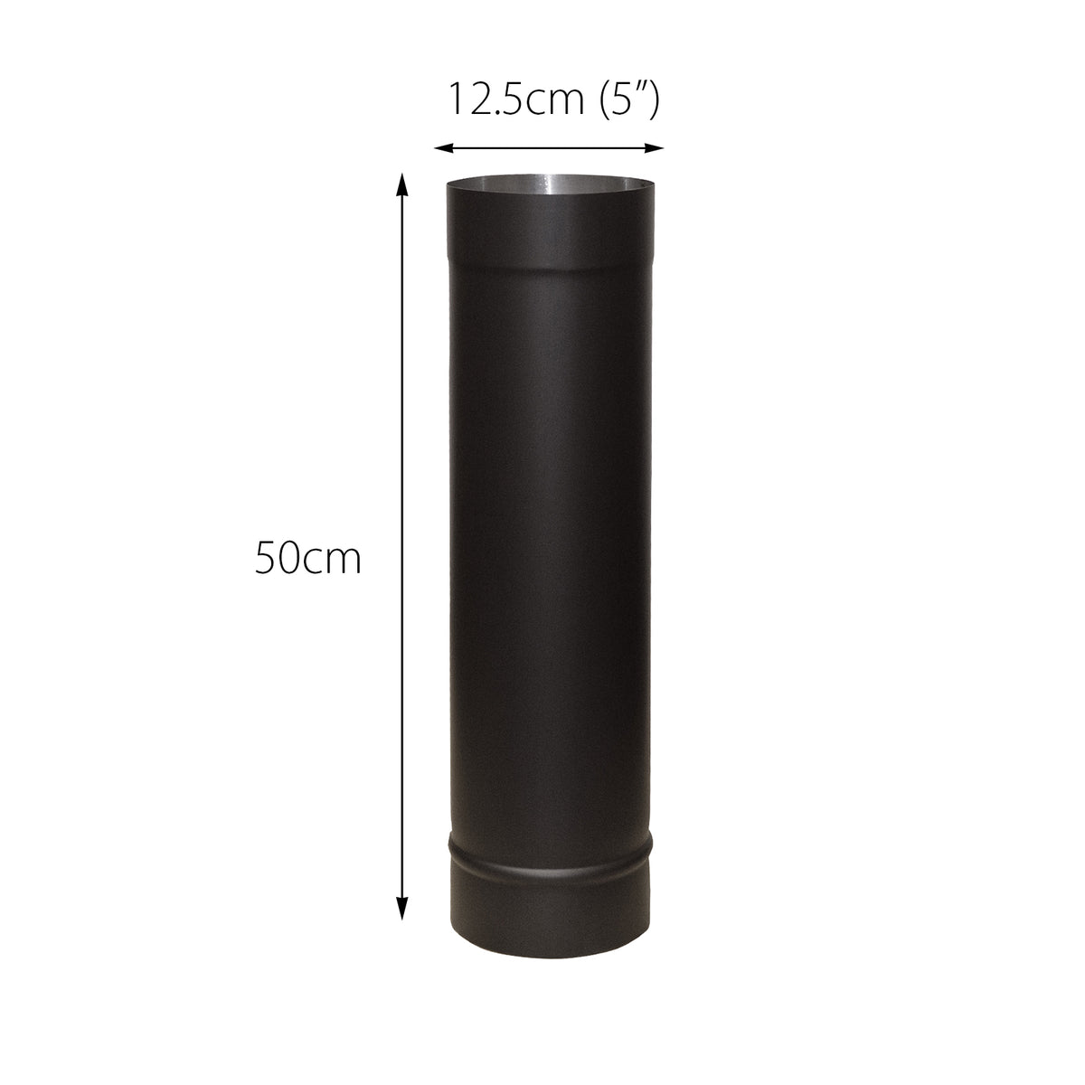 Flue Pipe Straight 50cm for 5" inch (125mm) Stove Flue Systems