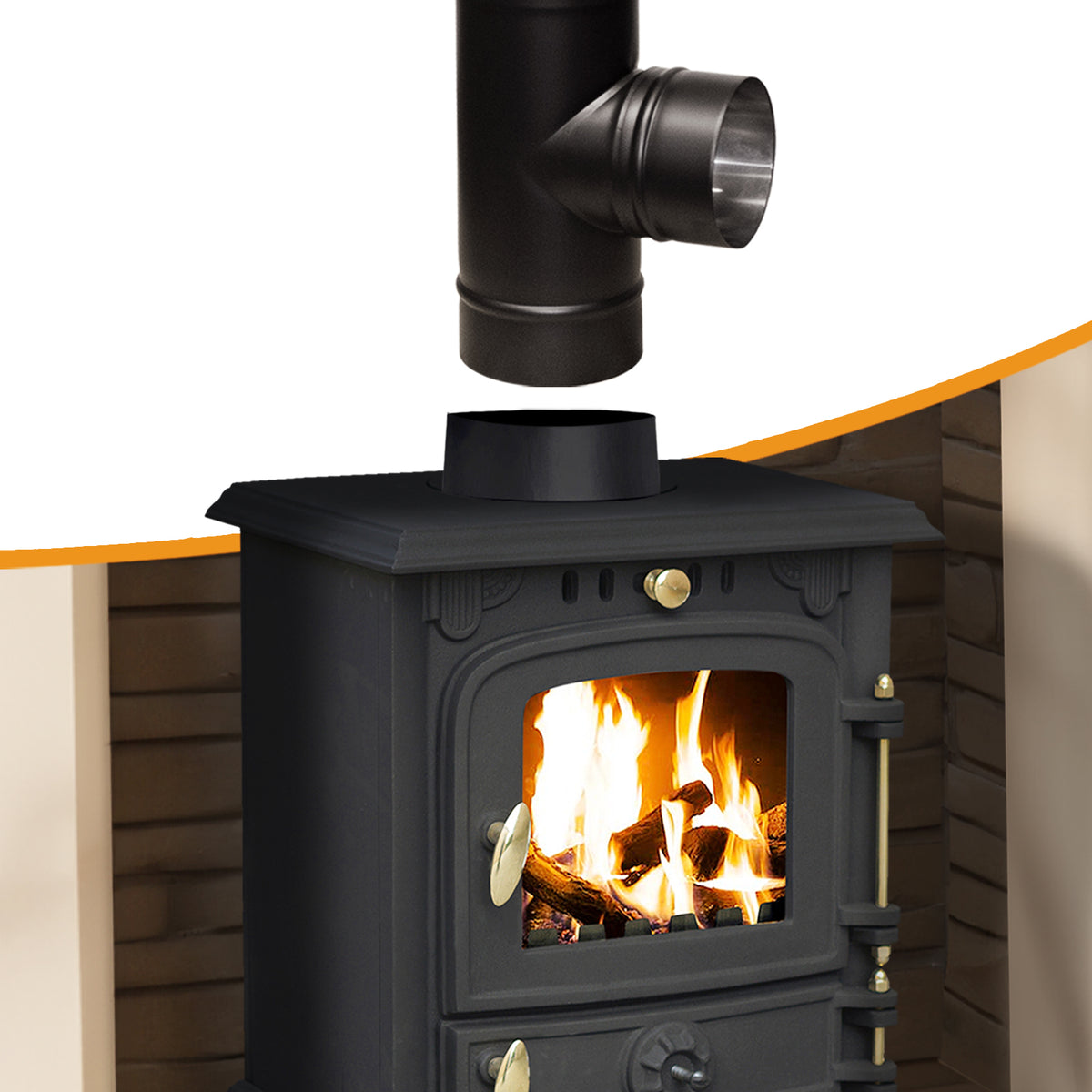 Flue Pipe 5inch Tee Junction - 90 Degree