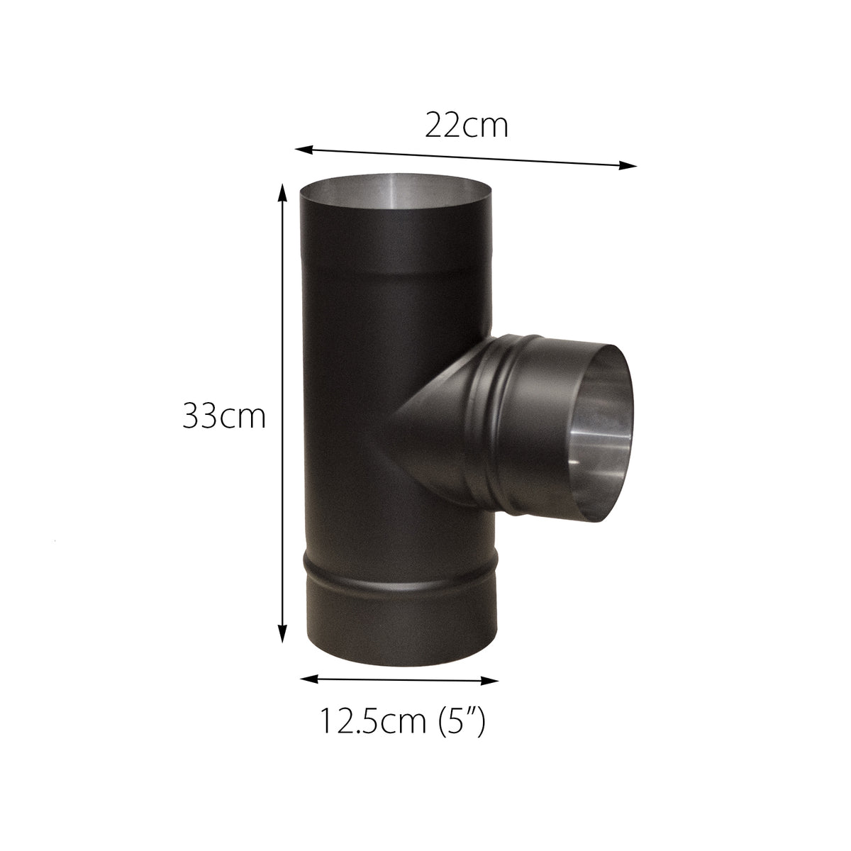 Flue Pipe 5inch Tee Junction - 90 Degree