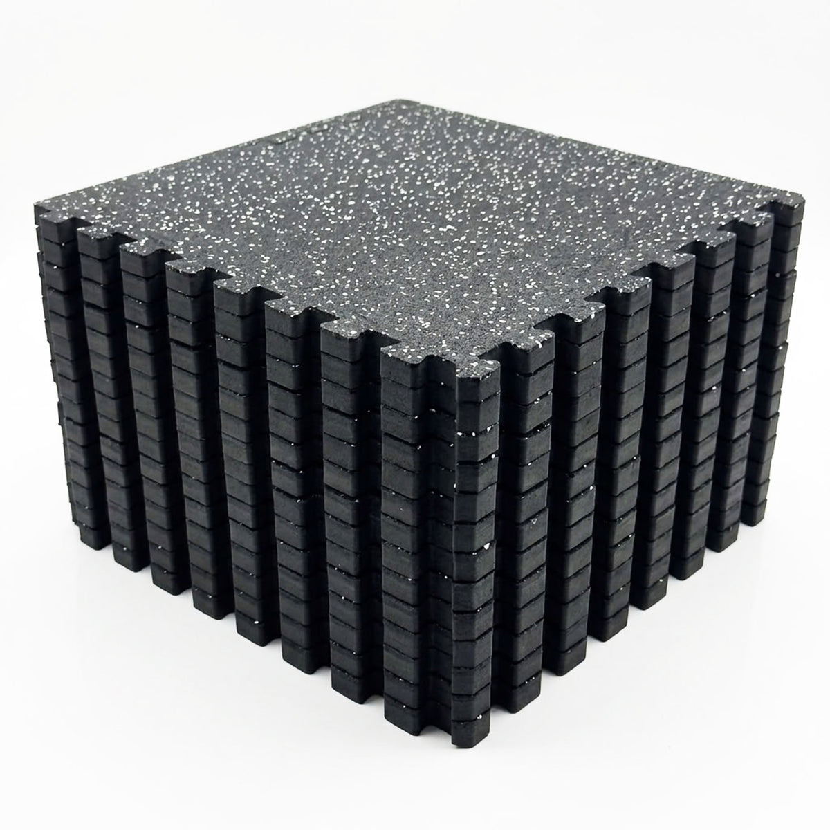 Interlocking Rubber Topped Anti Vibration Foam Mats - 62cm x 62cm - 14mm Thick