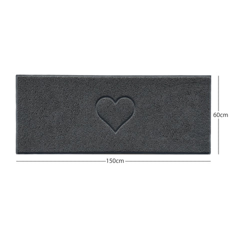 "Heart" Embossed Loofah Textured Spaghetti Door Mat