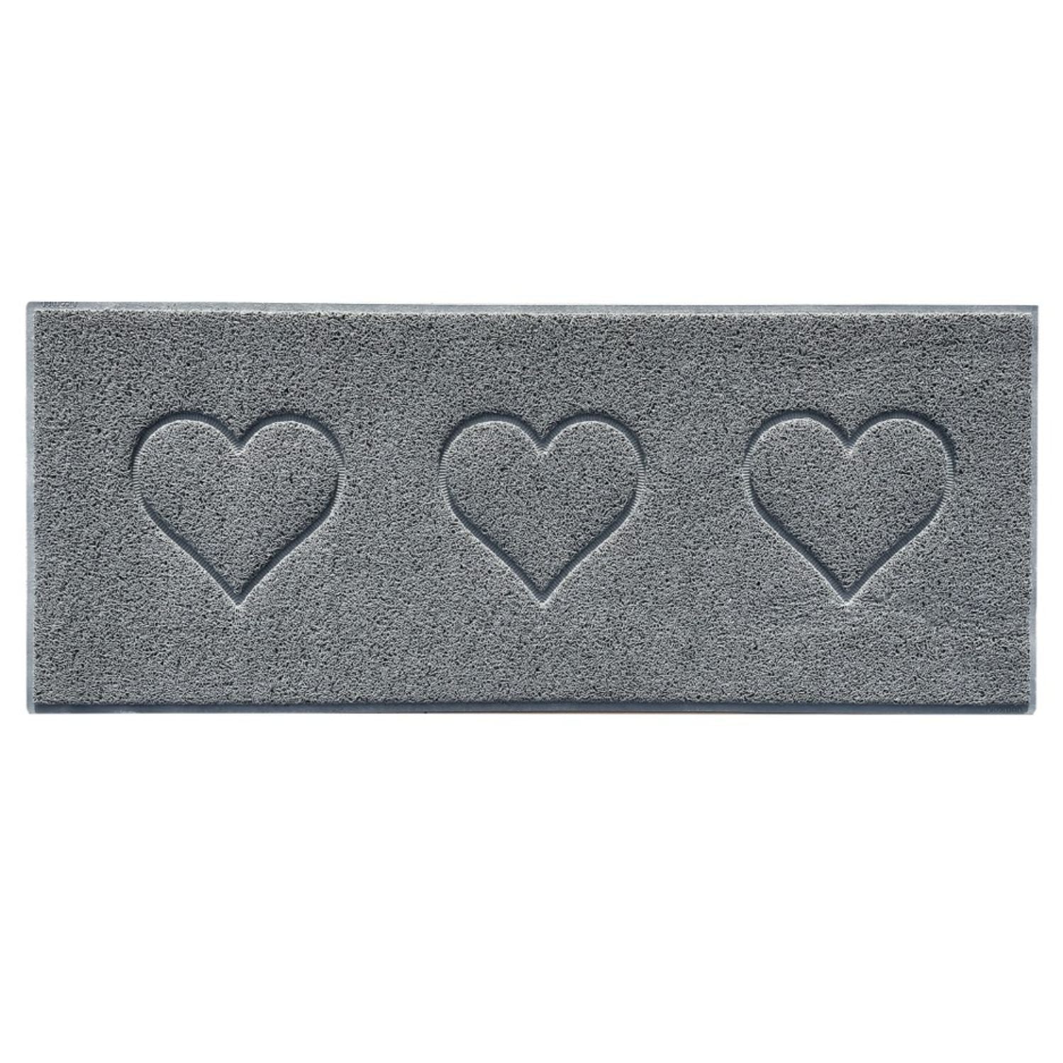Embossed Triple Heart Runner and Entrance Mat - Multiple Colours