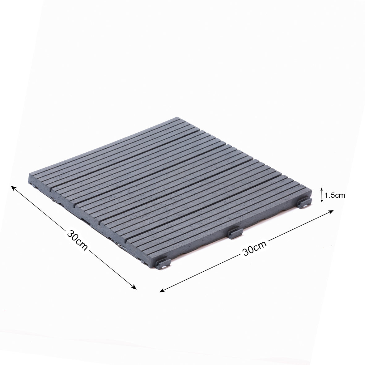 Cosmo Garden Patio Cosmopolitan Decking Tiles - Cool Grey - Pack of 10