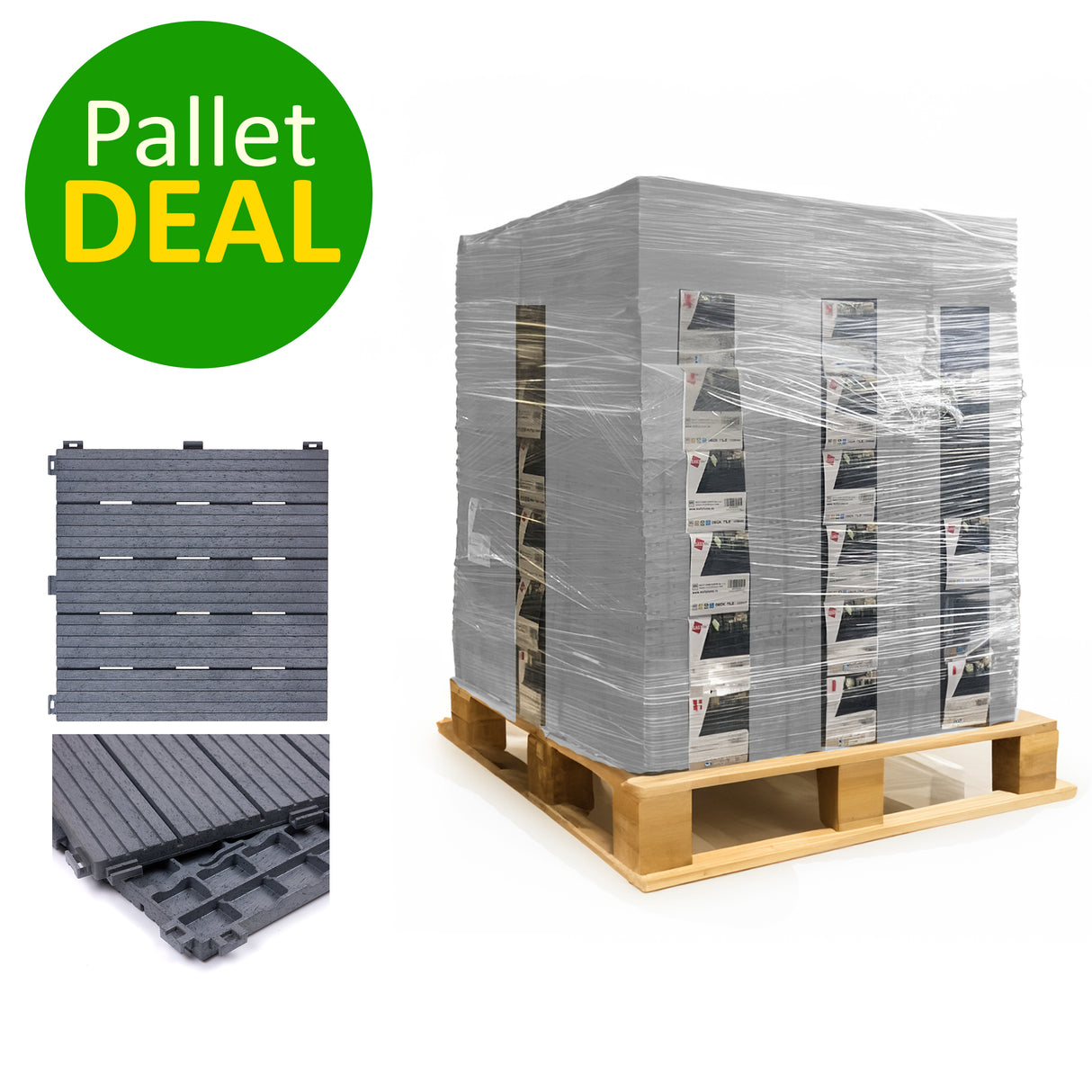 Pallet Offer - Cosmo Garden Patio Cosmopolitan Decking Tiles - 630pcs
