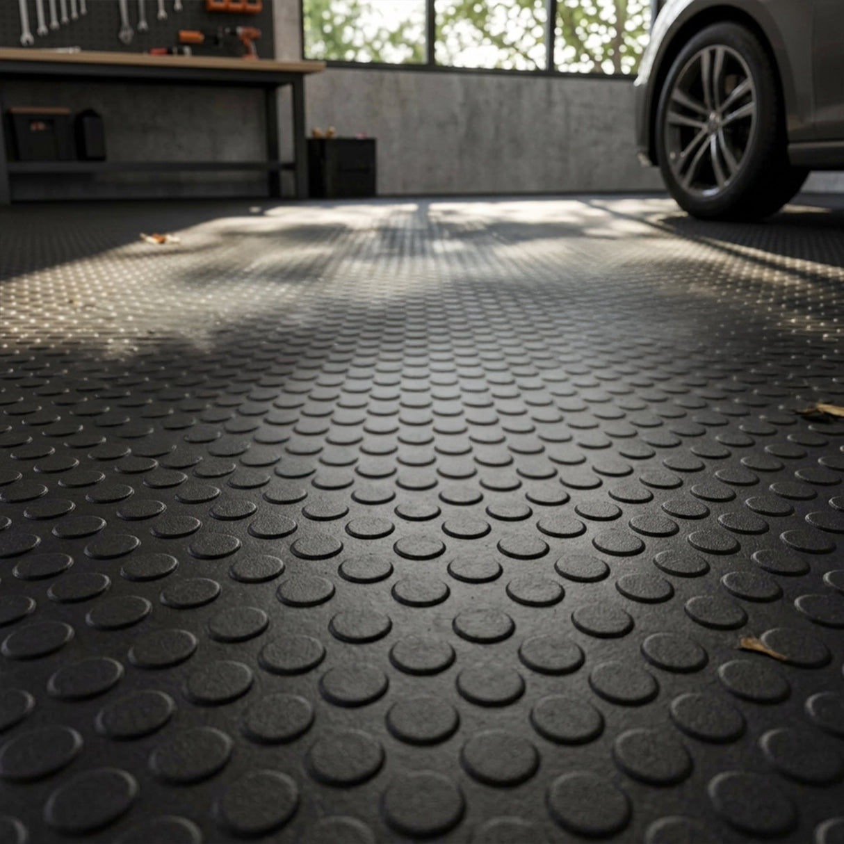 Nicoman Non-Slip Recycled EPDM Rubber Flooring Rolls - Coin Pattern
