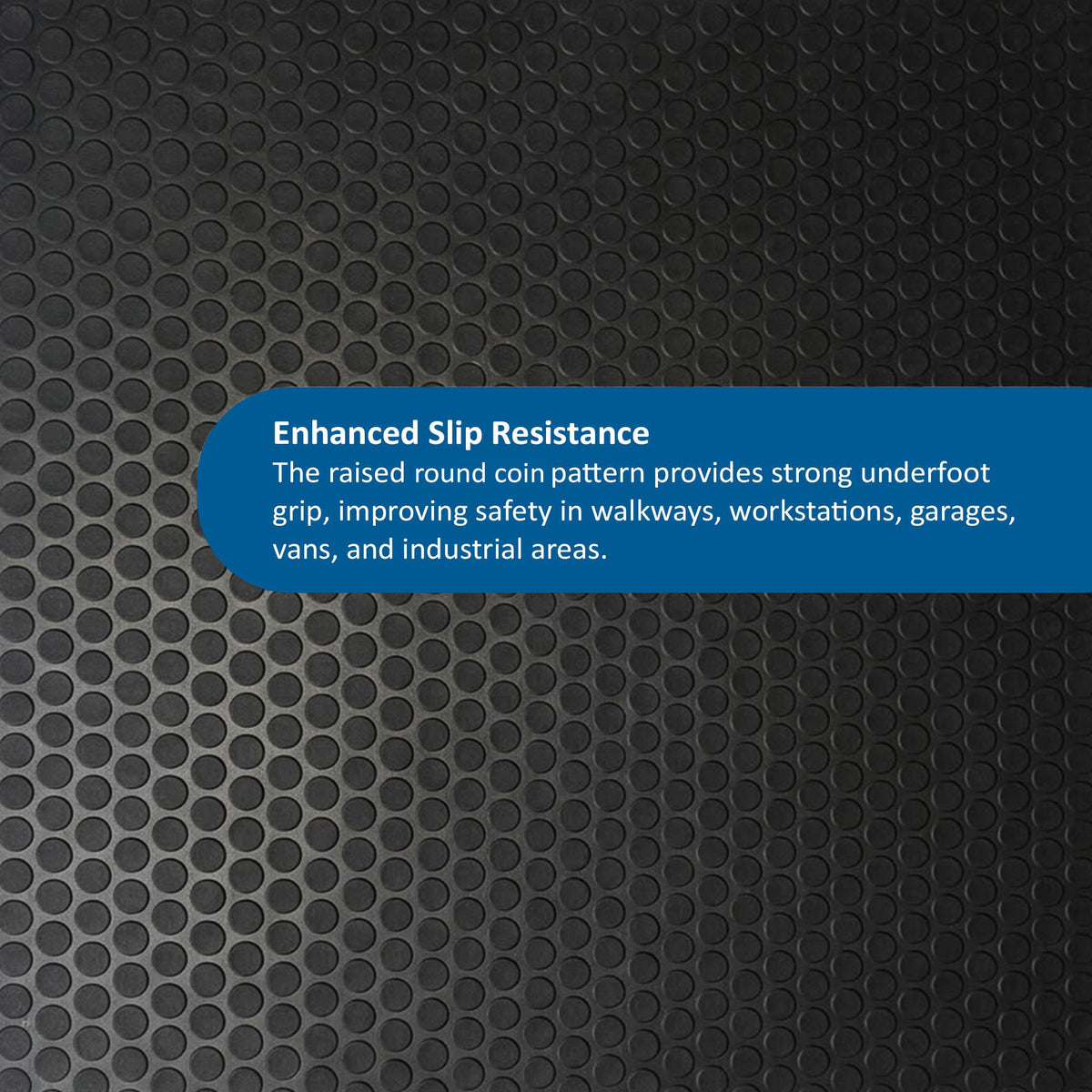 Nicoman Non-Slip Recycled EPDM Rubber Flooring Rolls - Coin Pattern