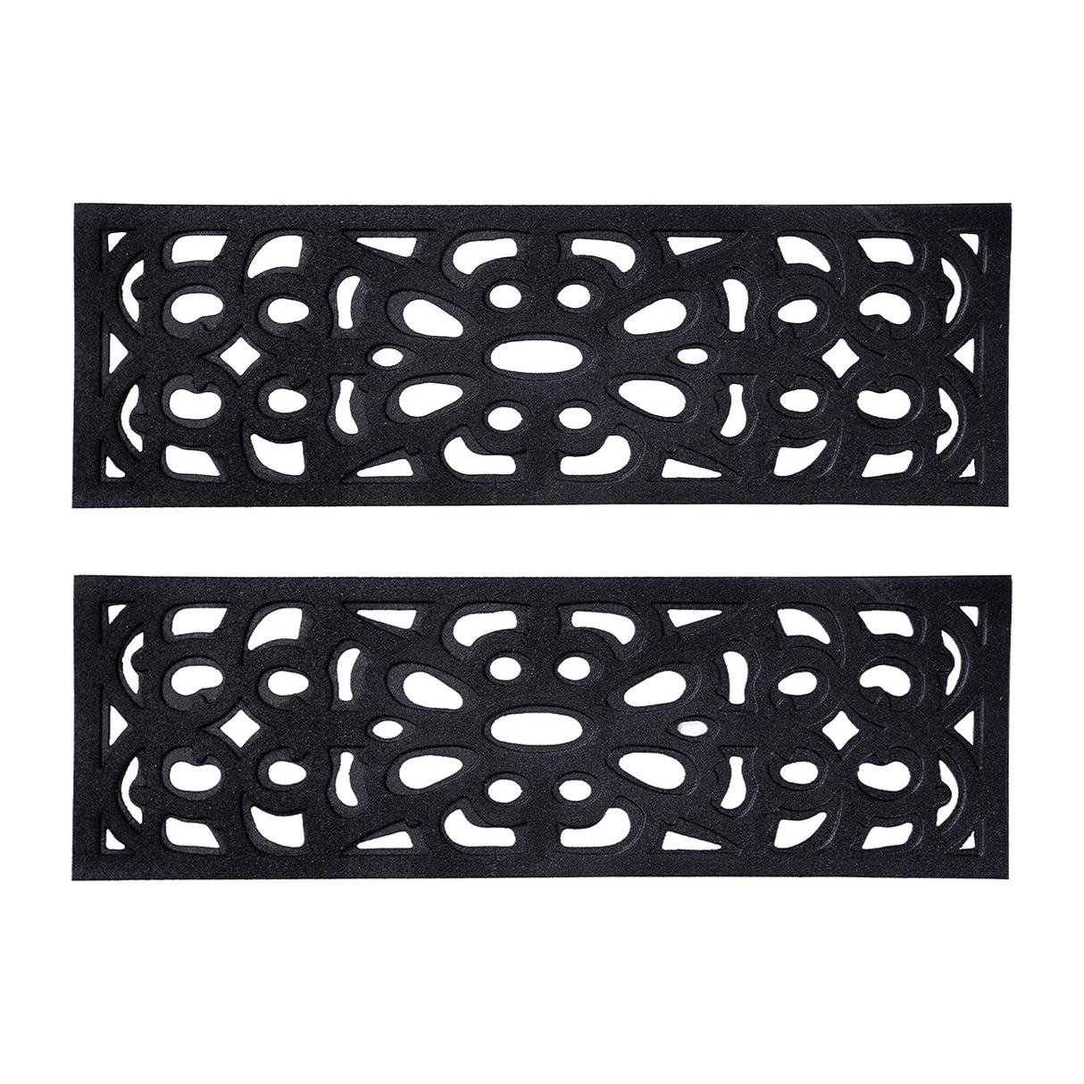 Victorian Style Eco-Friendly Rubber Step Mat - Black - Indoor/Outdoor