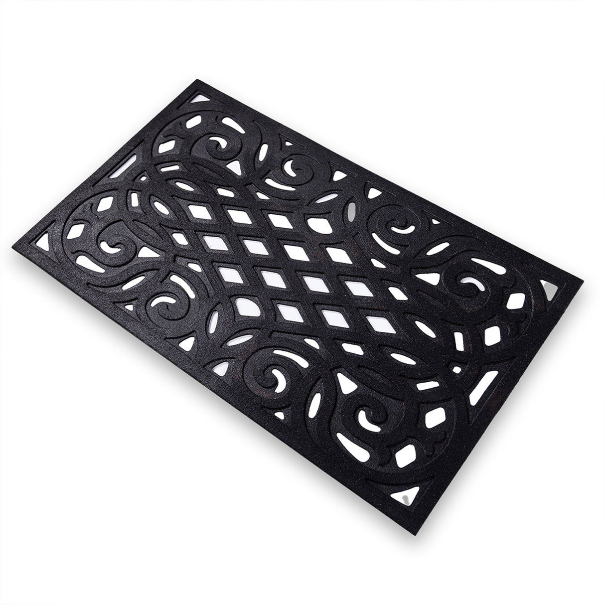Victorian Style Eco Outdoor Door Mat - Black