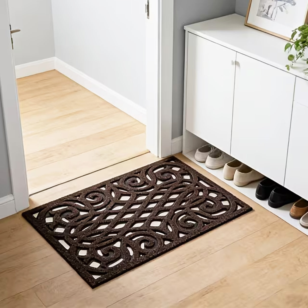 Victorian Style Eco Outdoor Door Mat - Chocolate