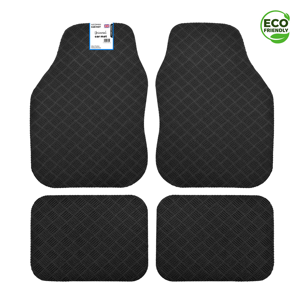Eco Friendly Universal Car Mat - 4pc Full Set