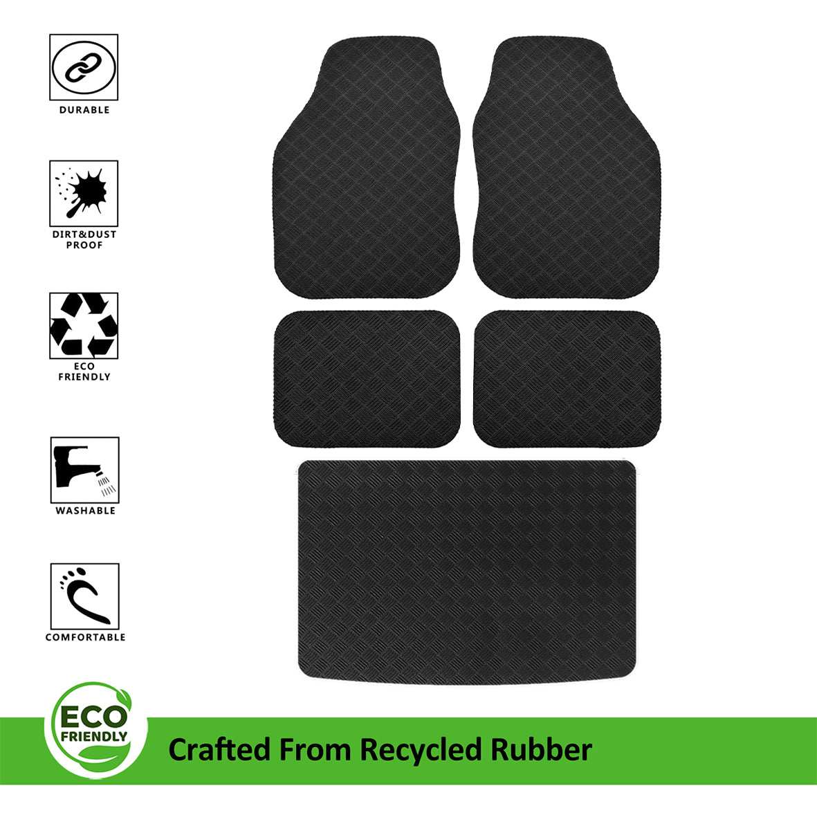Eco Friendly Universal Car Mat - Full Set + Boot Mat