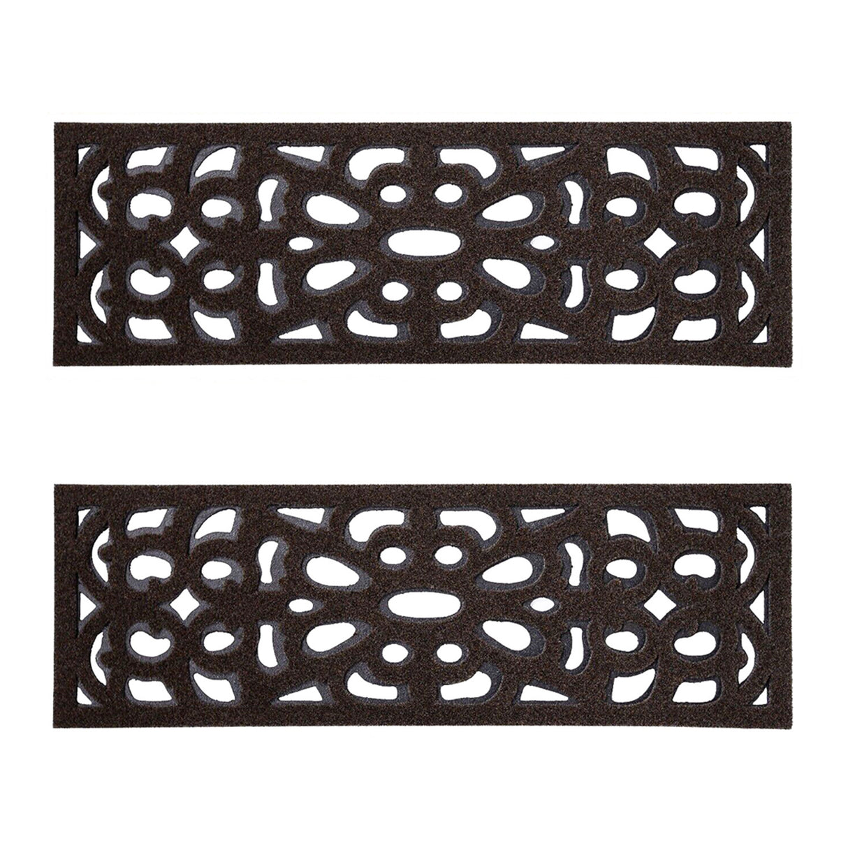 Victorian Style Eco-Friendly Rubber Step Mat - Brown - Indoor/Outdoor