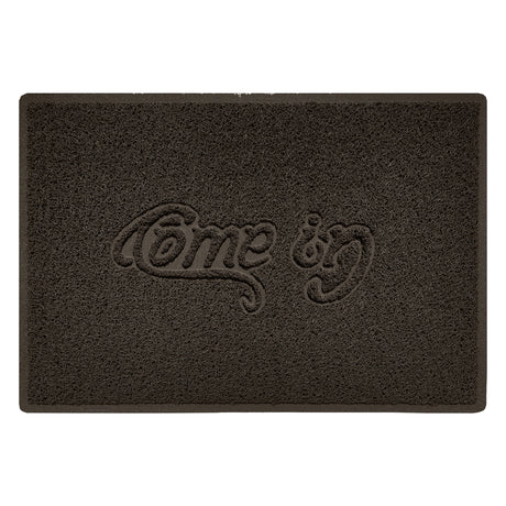Embossed Spaghetti Outdoor Doormat - Brown
