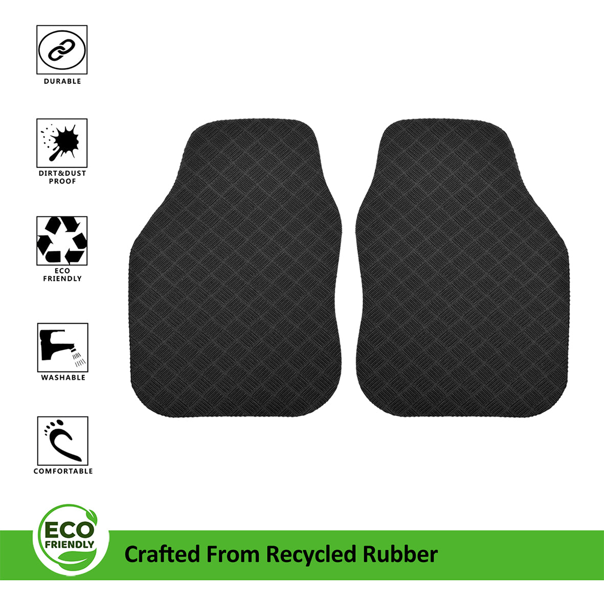 Eco Friendly Universal Car Mat - 2pc Front Set