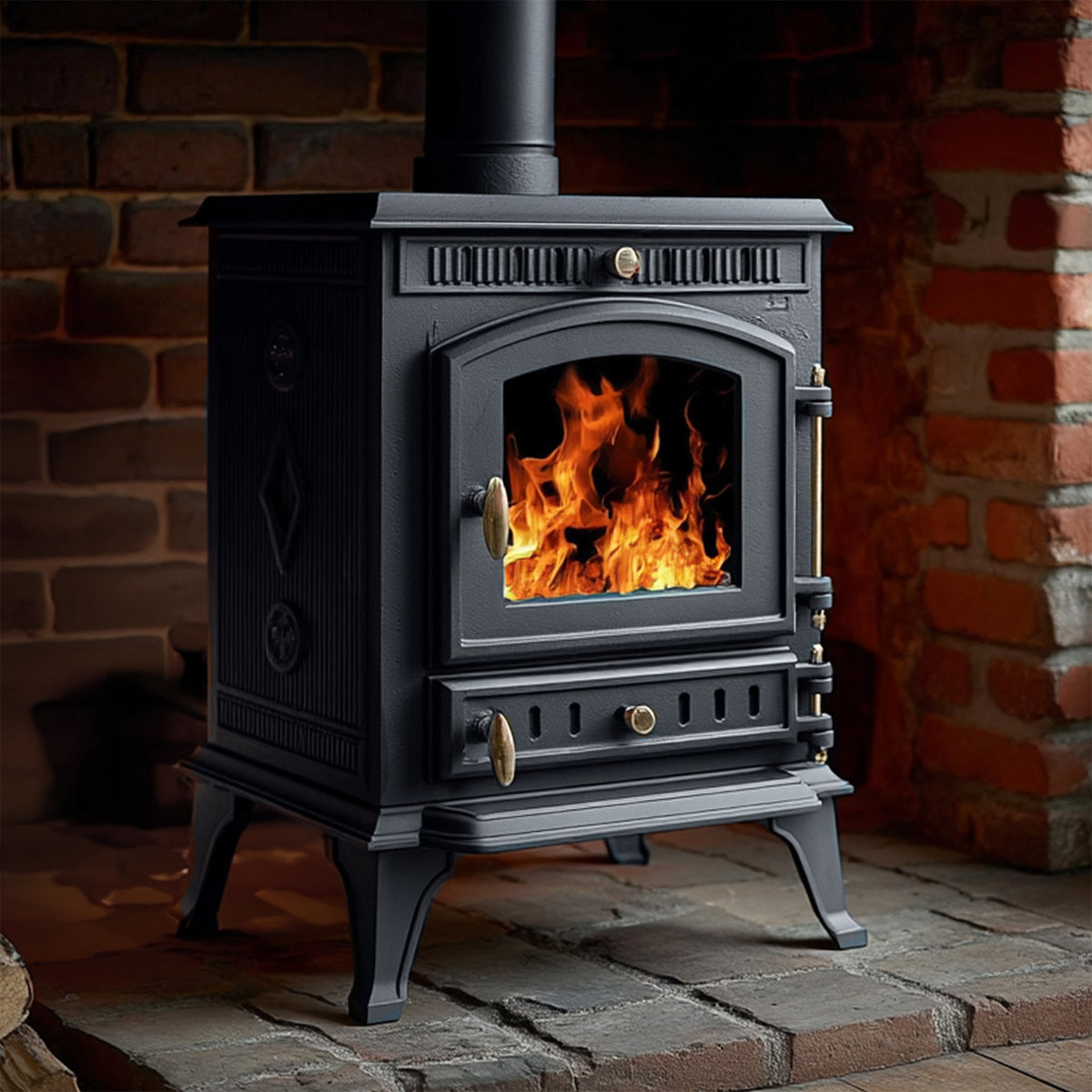 Cast Iron Defra Approved Multi-Fuel Burning Stove 7kW - JA010