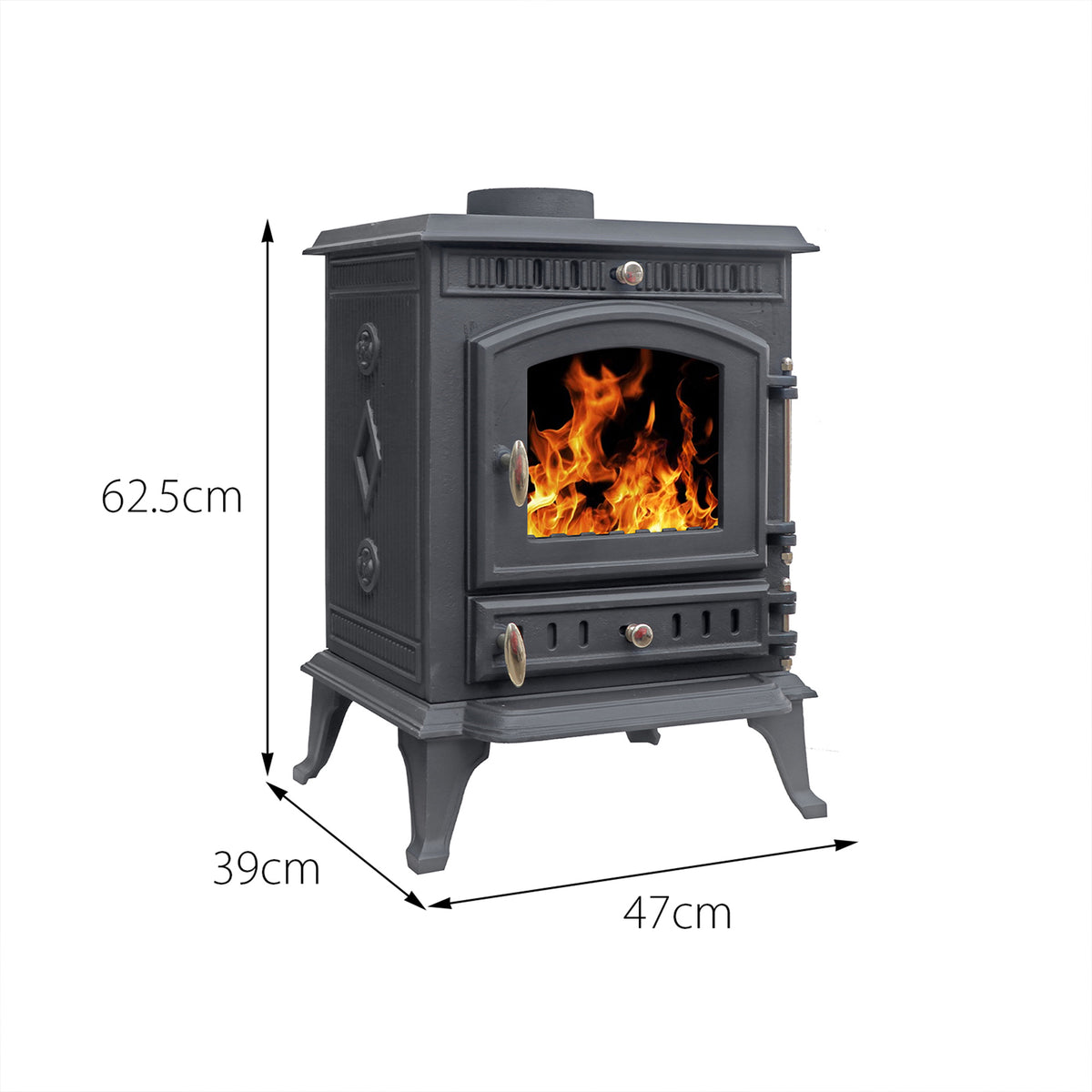 Cast Iron Defra Approved Multi-Fuel Burning Stove 7kW - JA010