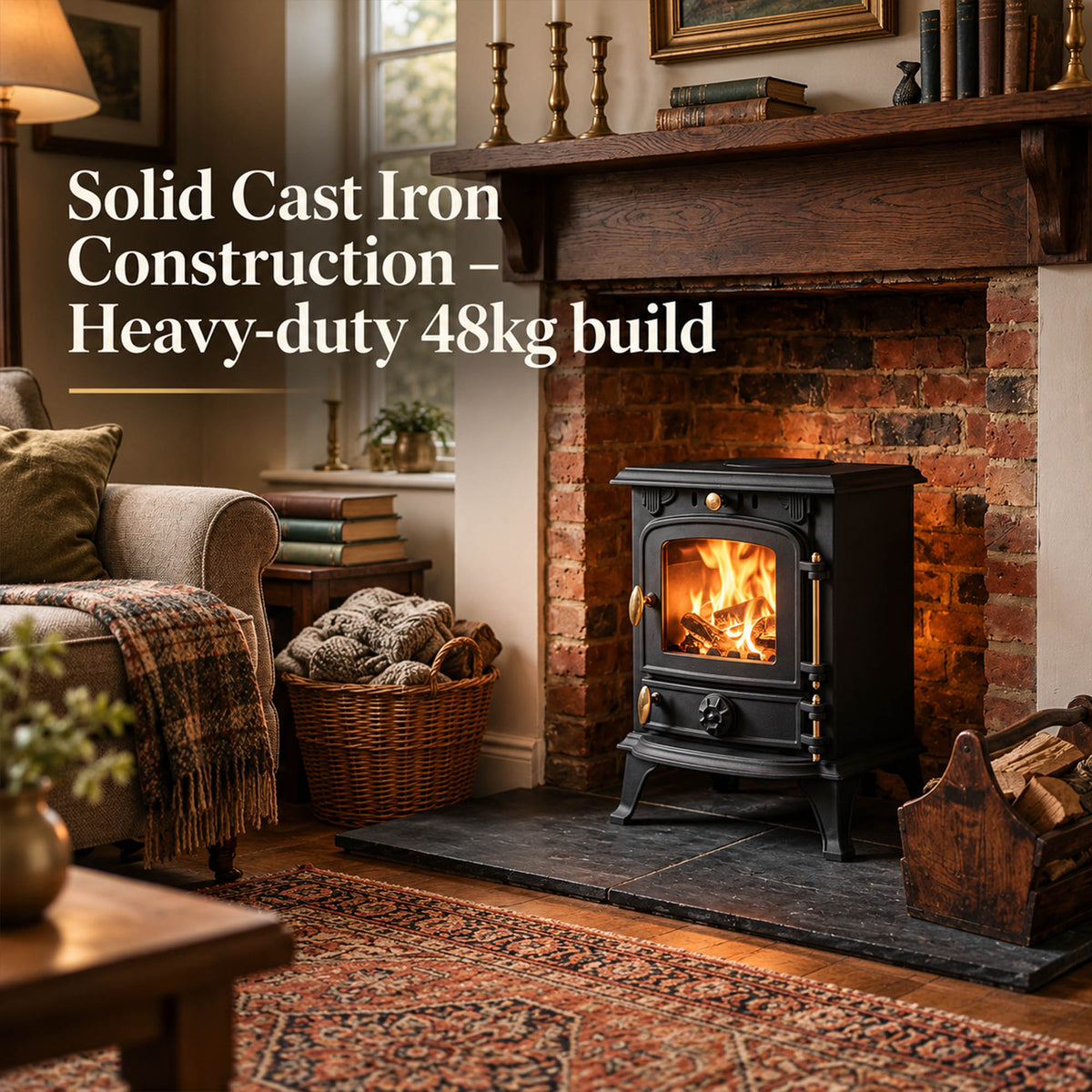 Cast Iron Defra Approved Multi-Fuel Burning Stove 4.5kW - JA013S
