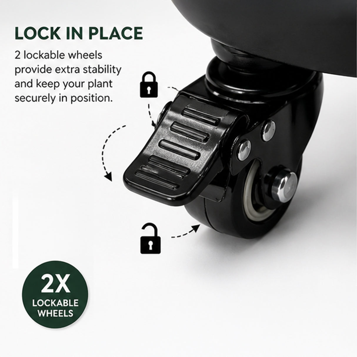 Metal Plant Caddy with Wheels - Pack of 2