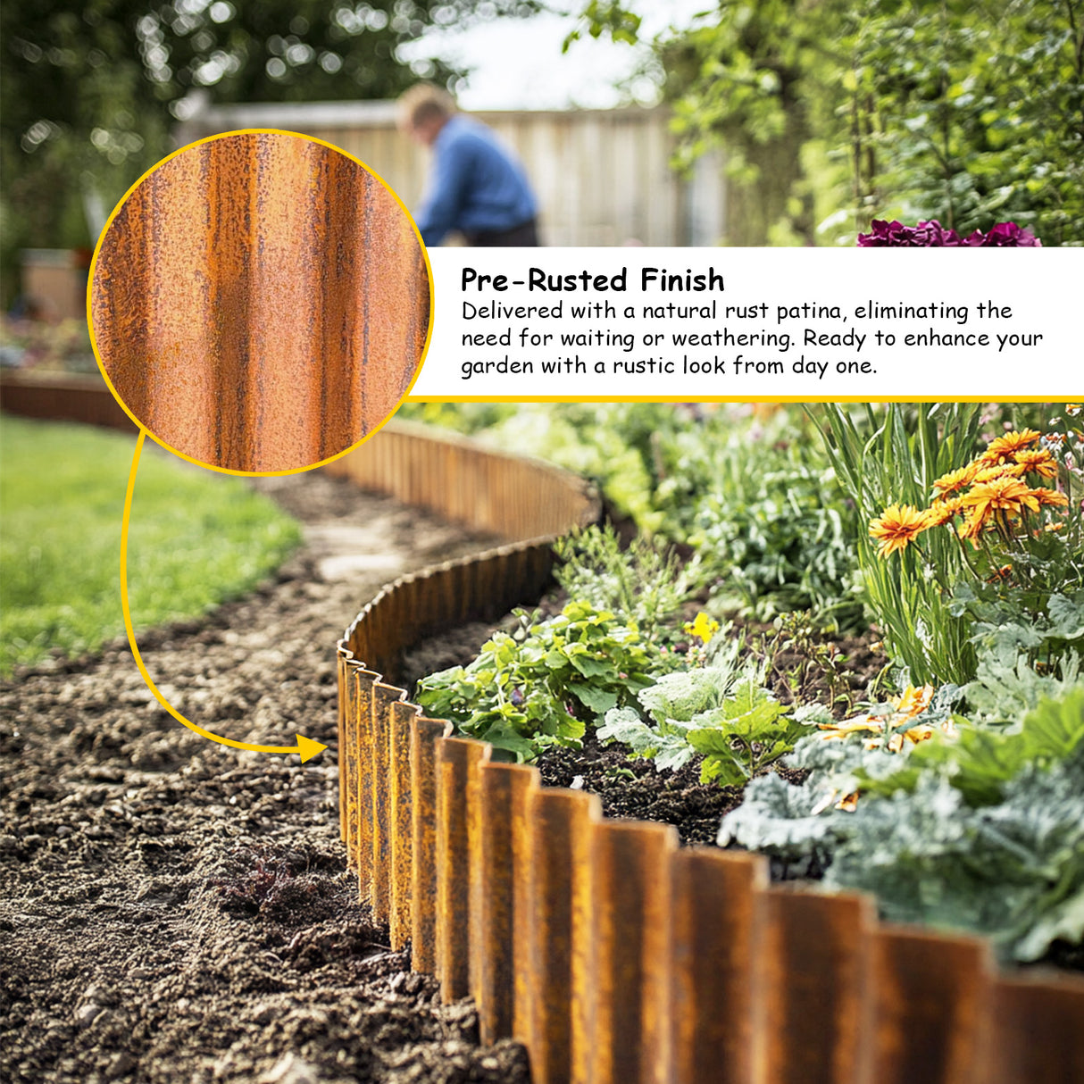 Corrugated Metal Garden Border Roll – 5m / 6m / 12m Long Rolls