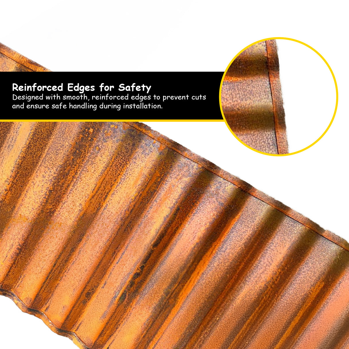 Corrugated Metal Garden Border Roll – 5m / 6m / 12m Long Rolls