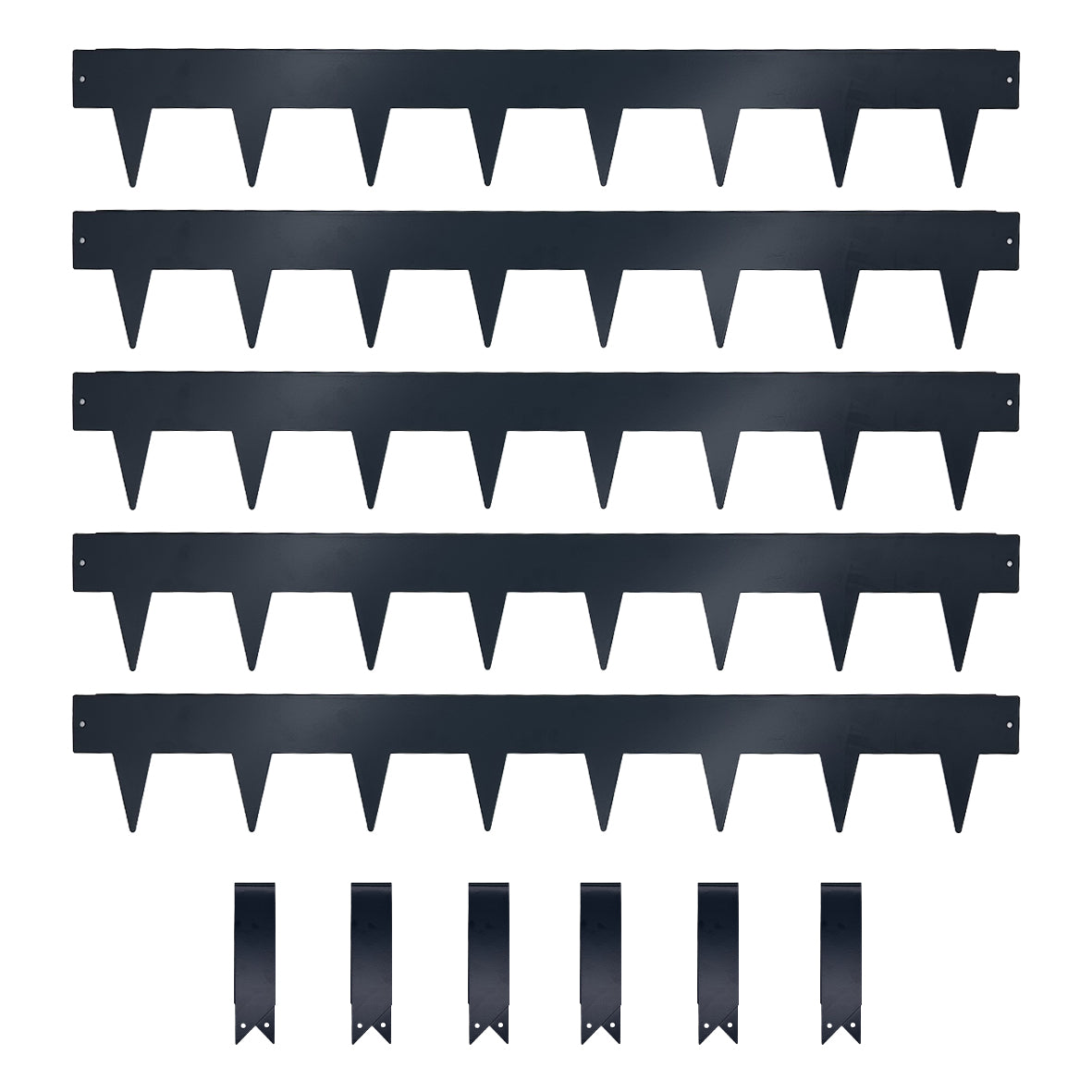 Metal Lawn Edging Garden Border with Pegs - 5 Pieces