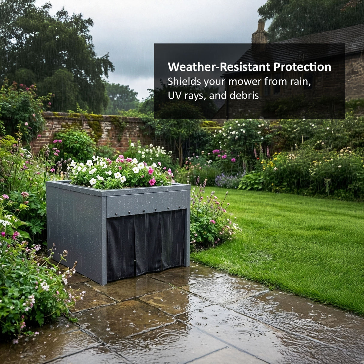 Robot Lawn Mower Garage Shelter with Plant Roof