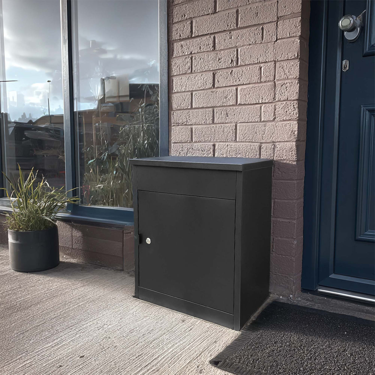 Outdoor Metal Parcel Box - Black