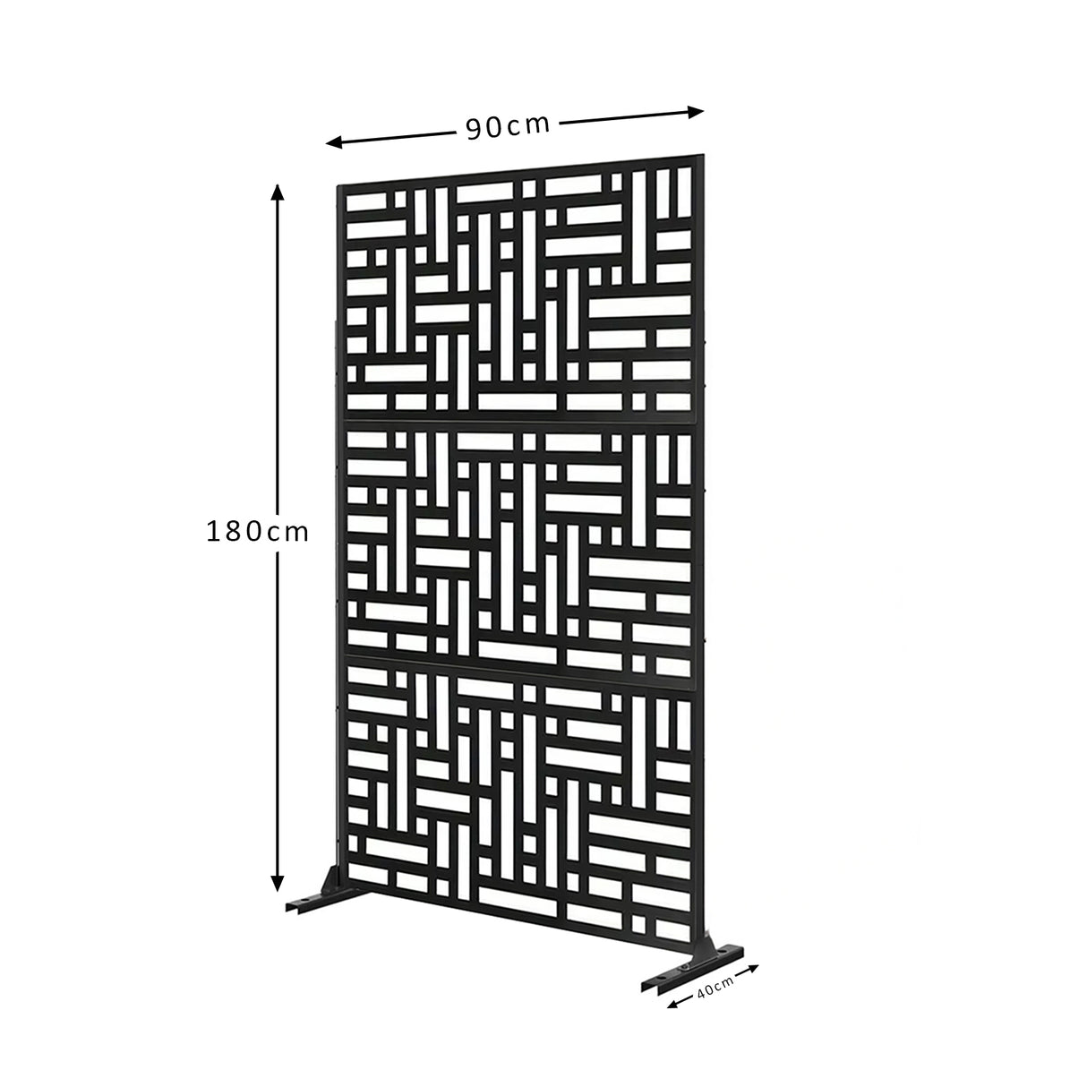 Metal Outdoor Privacy Screen with Stand 90cm x 180cm