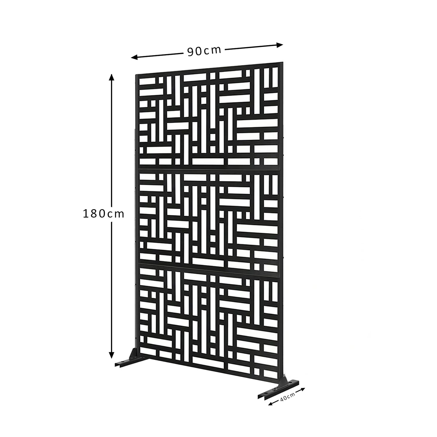 Metal Outdoor Privacy Screen with Stand 90cm x 180cm