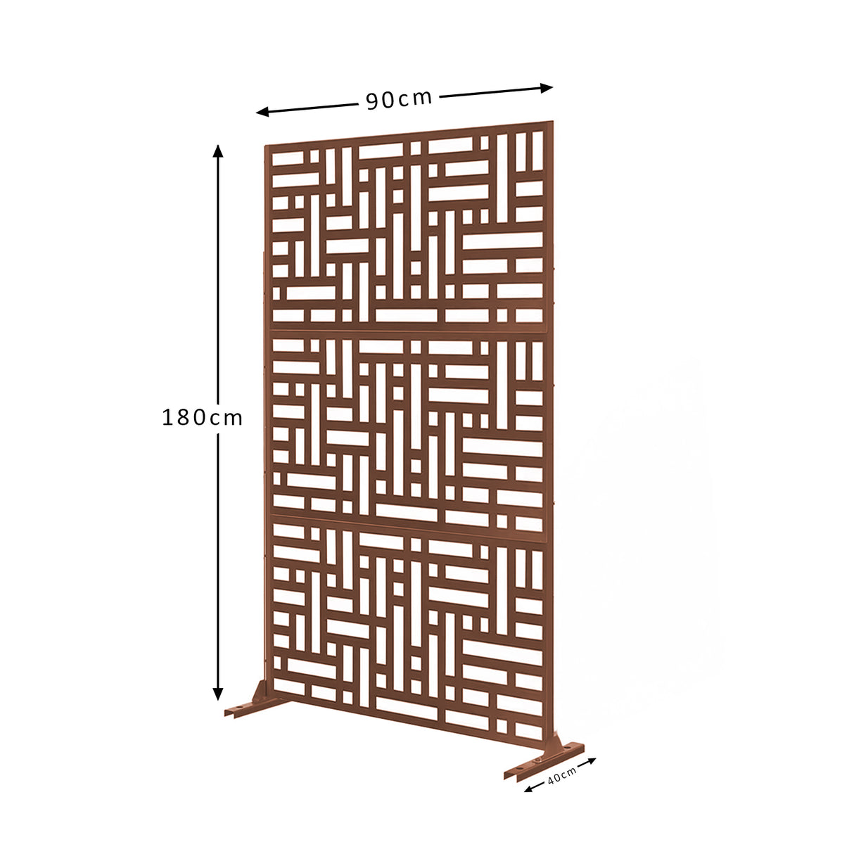 Metal Outdoor Privacy Screen with Stand 90cm x 180cm
