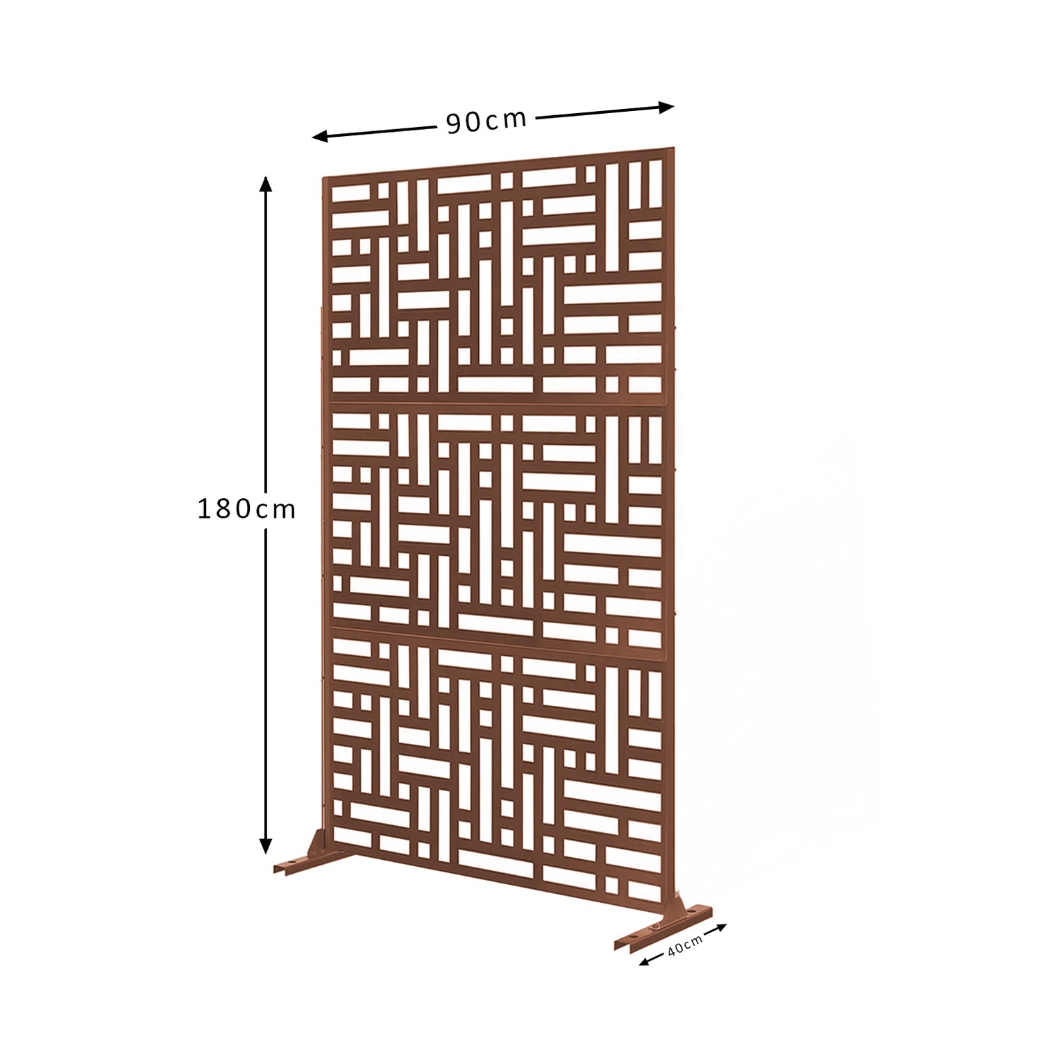 Metal Outdoor Privacy Screen with Stand 90cm x 180cm
