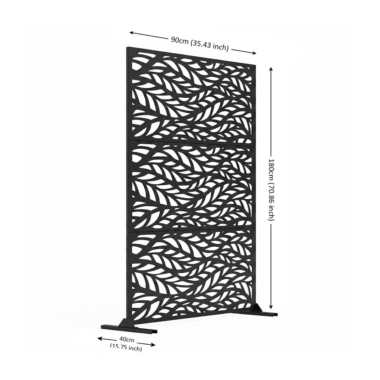 Metal Indoor/Outdoor Privacy Screen 90cm x 180cm - Leaf
