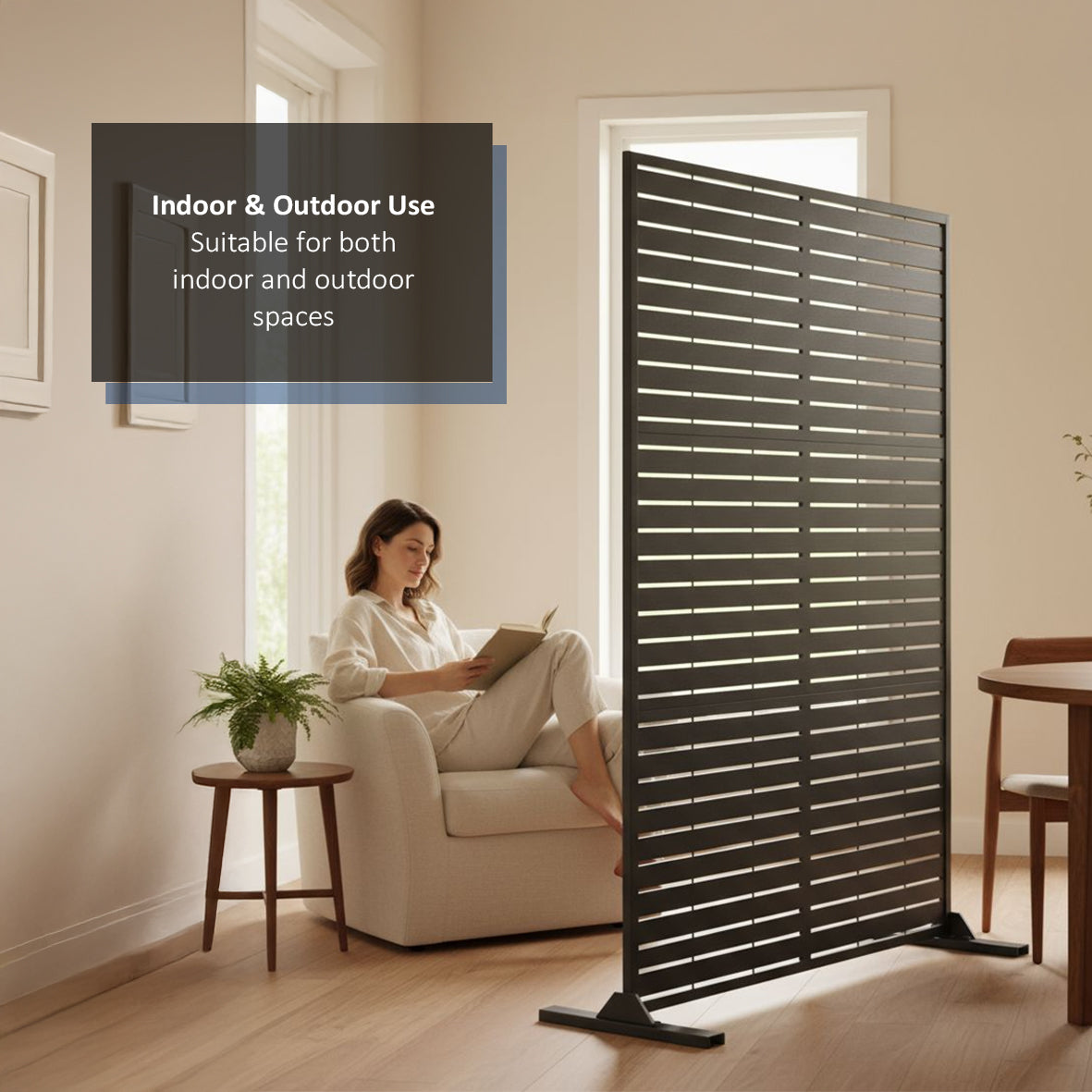 Metal Outdoor Privacy Screen 90cm x 180cm - Slats