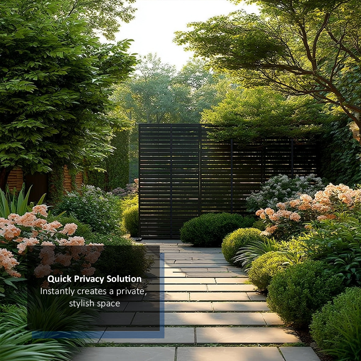 Metal Outdoor Privacy Screen 90cm x 180cm - Slats