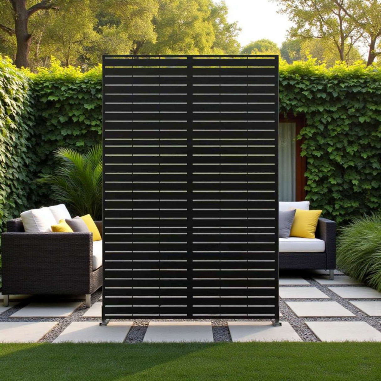 Metal Outdoor Privacy Screen 90cm x 180cm - Slats