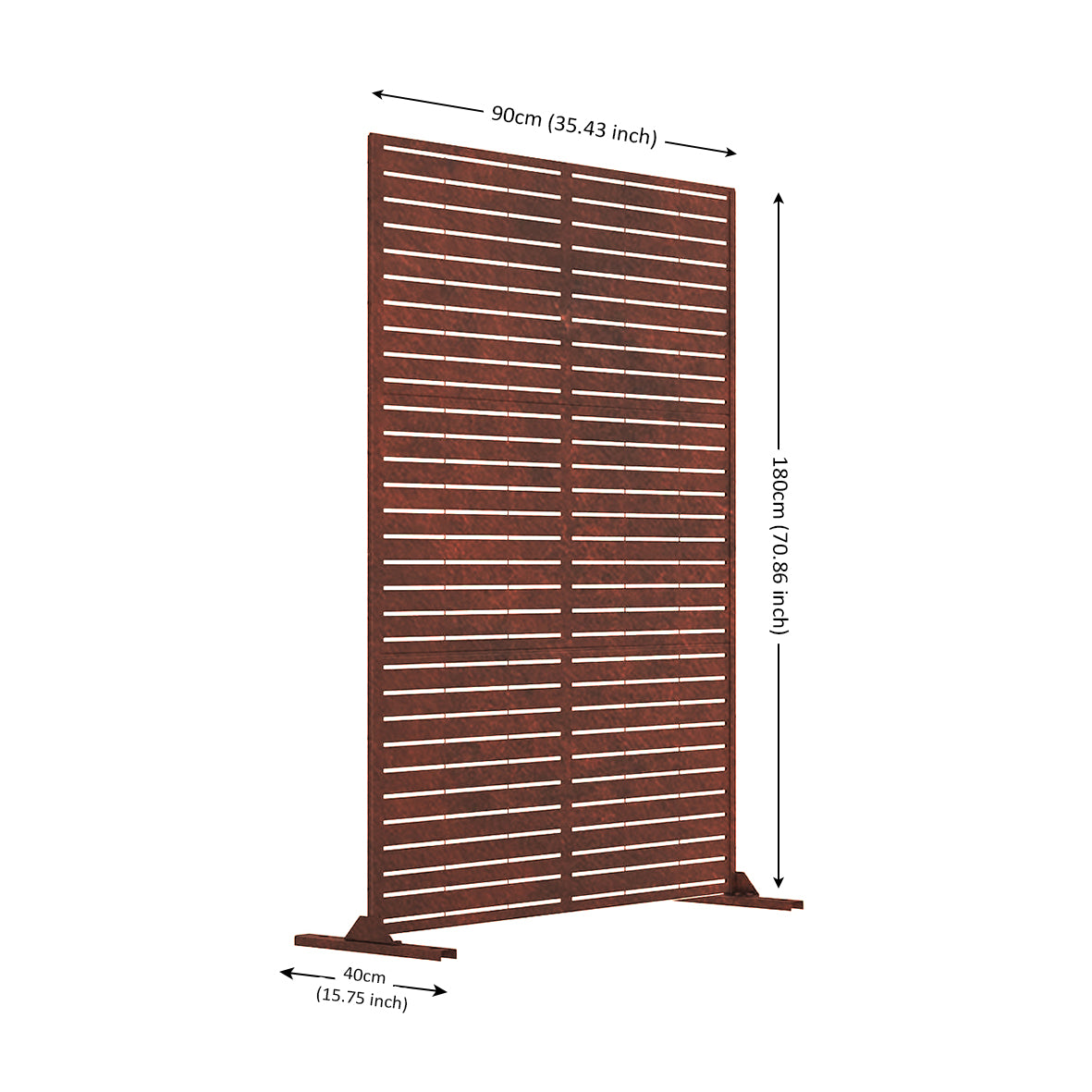 Metal Outdoor Privacy Screen 90cm x 180cm - Slats