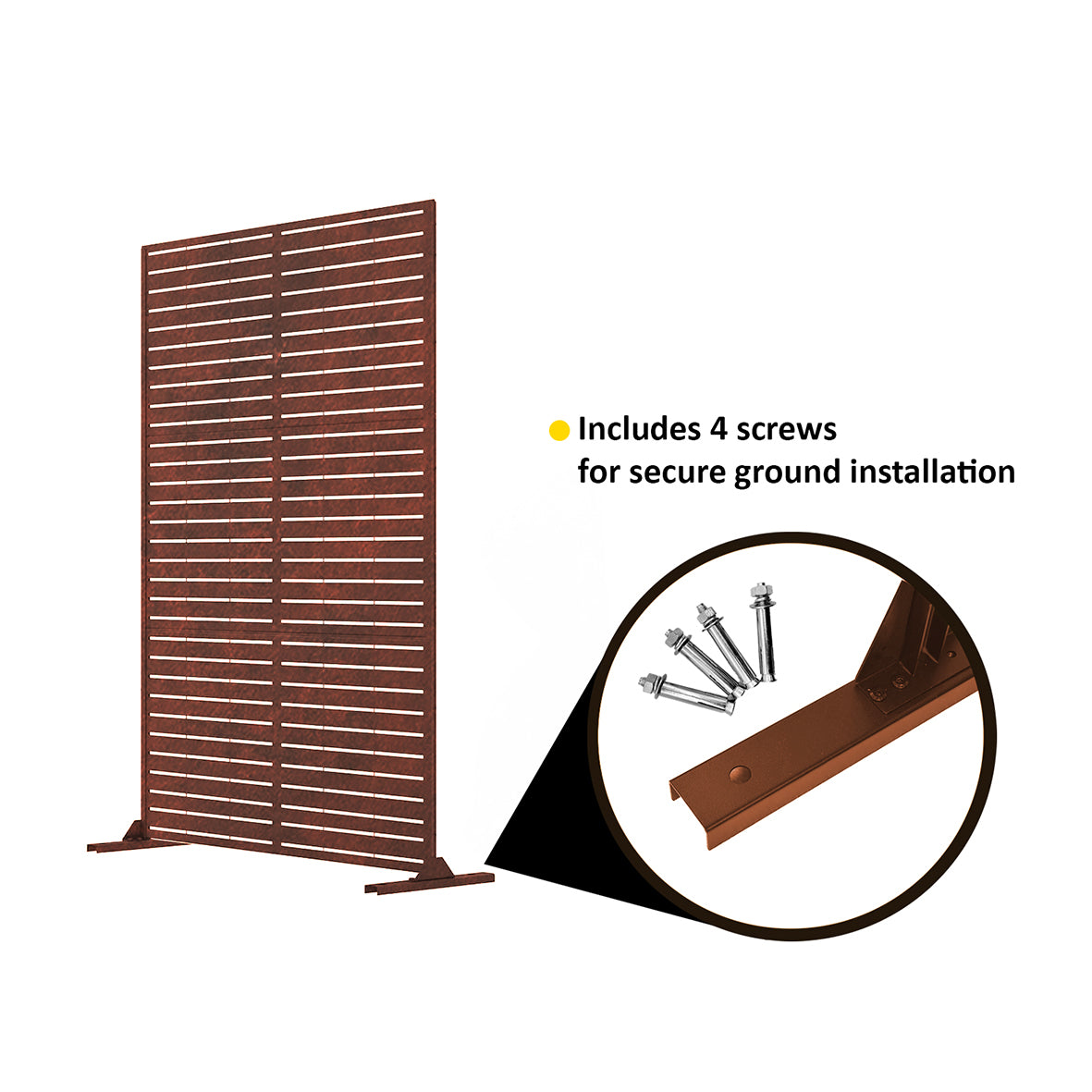 Metal Outdoor Privacy Screen 90cm x 180cm - Slats