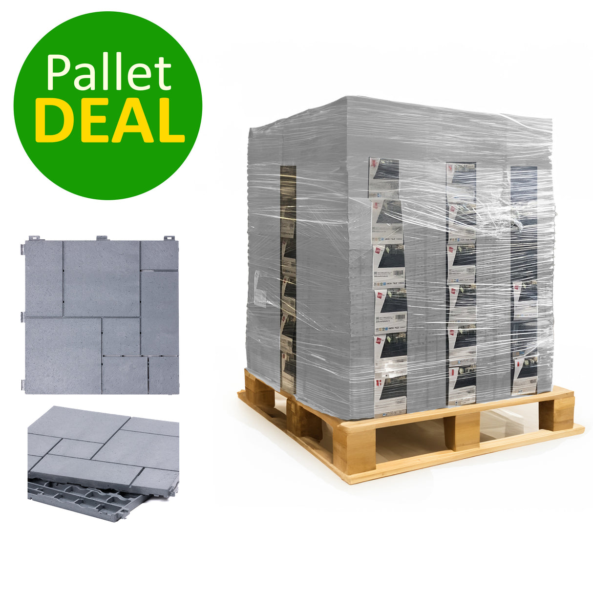 Pallet Offer - Mosaic Composite Interlocking Decking Tiles - 630pcs