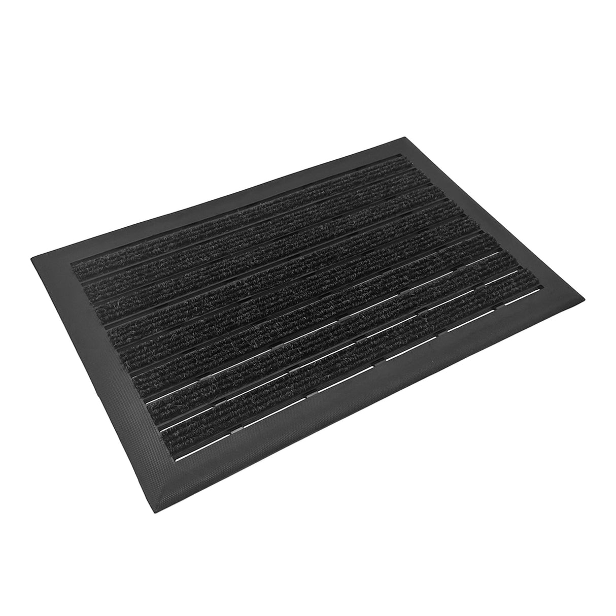 Integrated Brush Strip Door Mat with Elevated Drainage Design