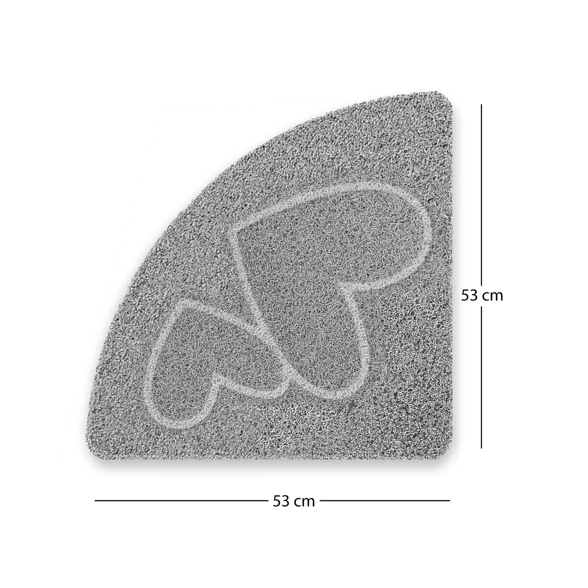 Embossed Spaghetti Loofah Anti Slip Shower Mat - Double Heart