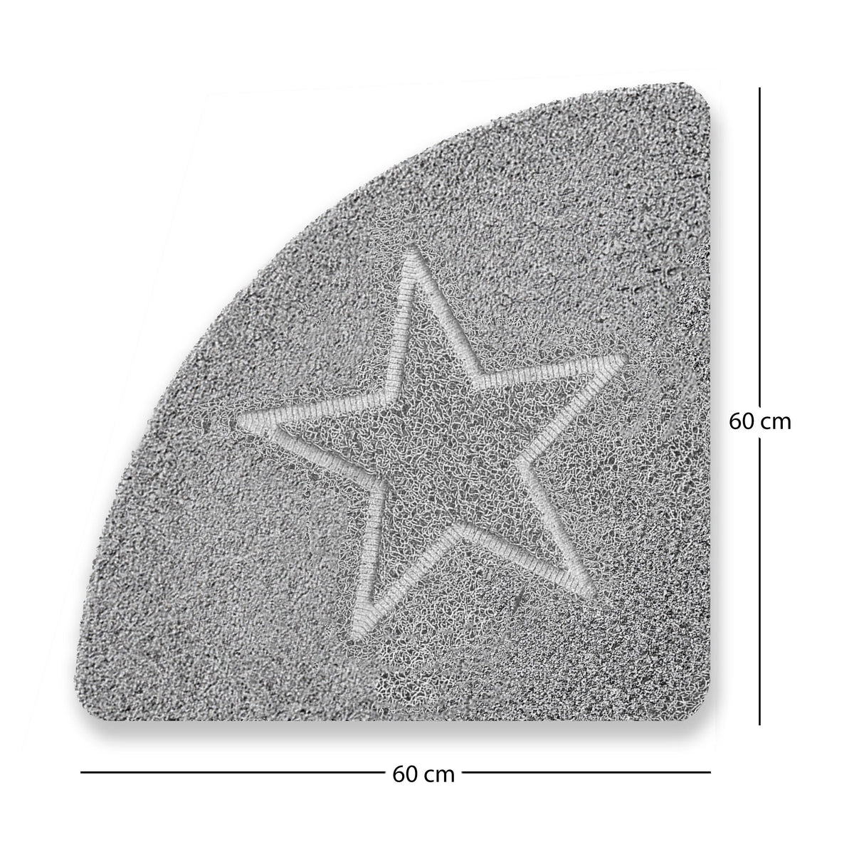 Embossed Spaghetti Loofah Anti Slip Shower Mat - Star