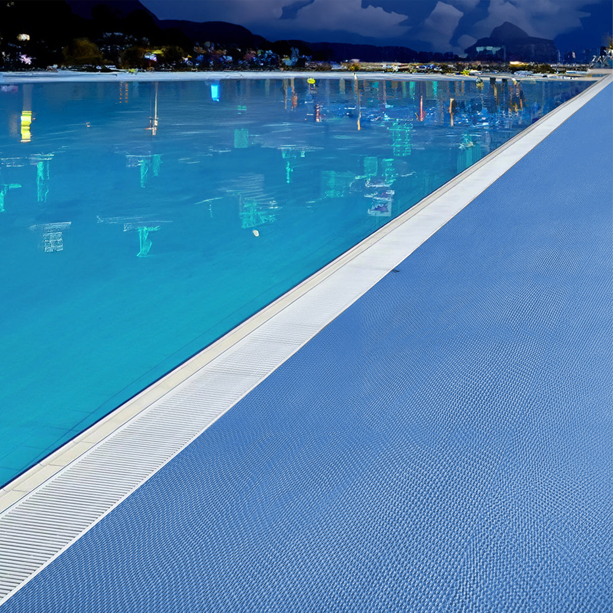 Non Slip PVC Drainage Mat Dual Colour Blue/Green 1.2m Wide