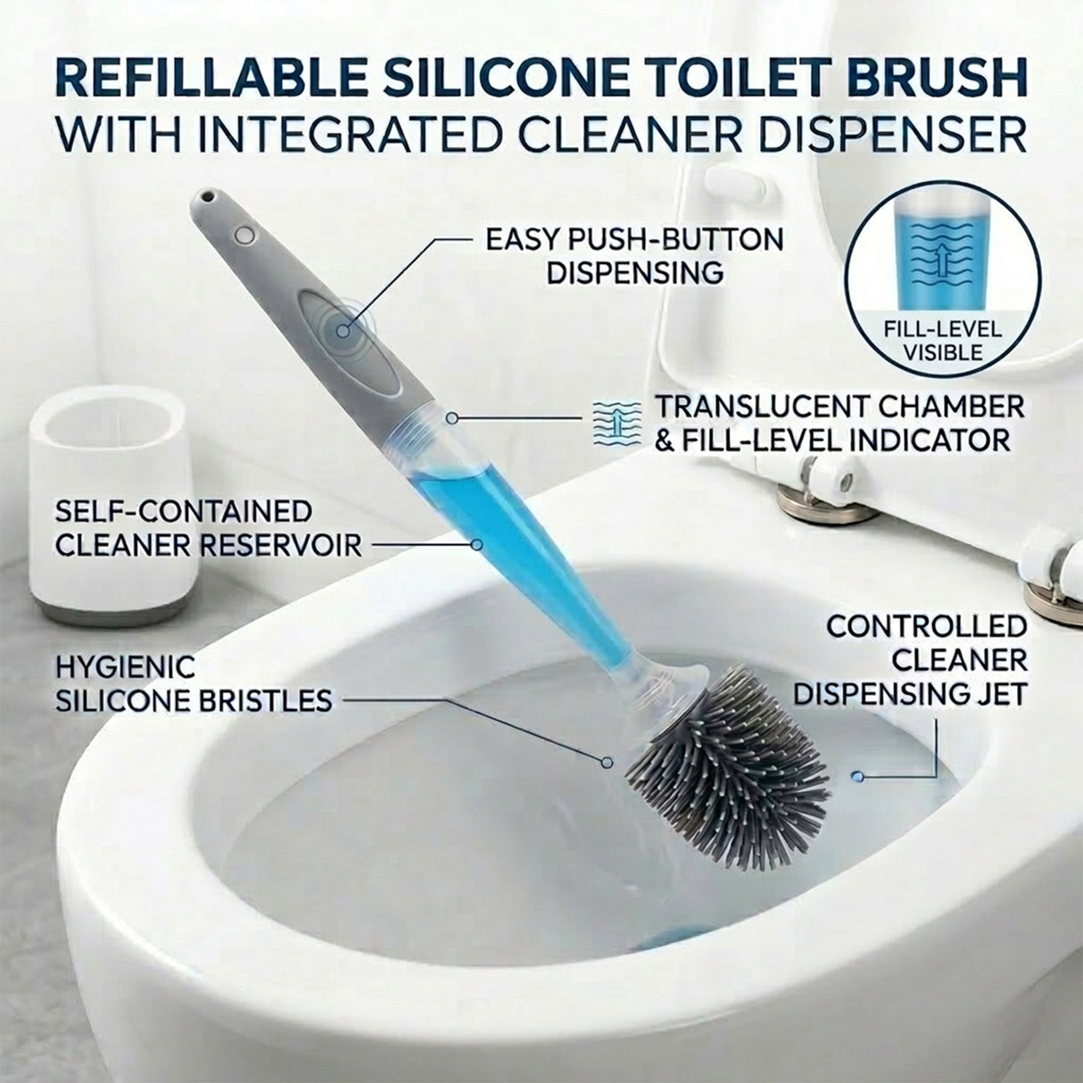 Toilet Brush with Bleach Dispensing Handel