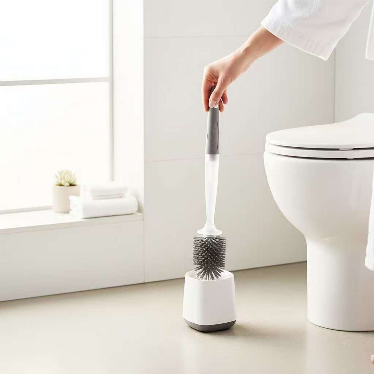 Toilet Brush with Bleach Dispensing Handel