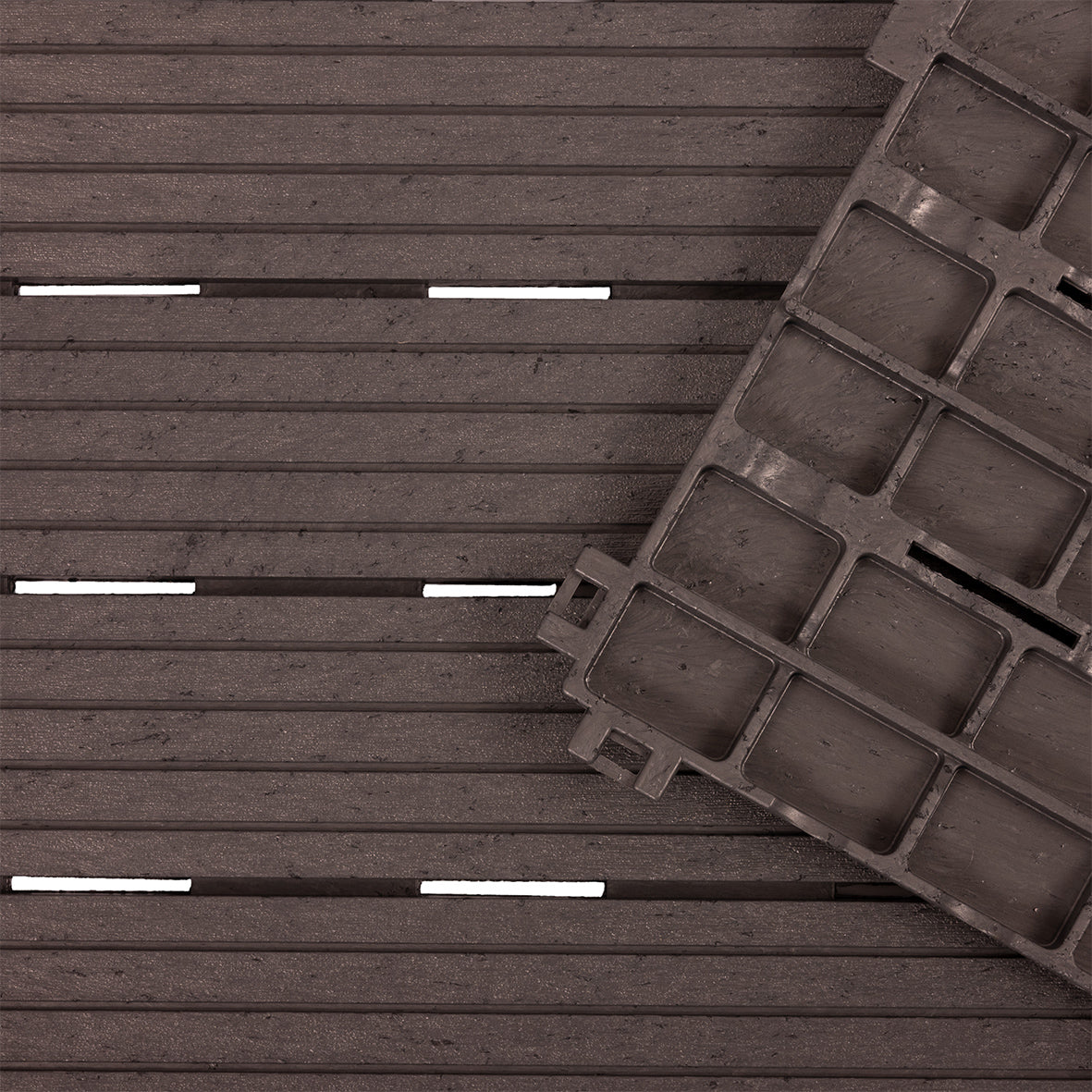 Cosmo Garden Patio Cosmopolitan Decking Tiles - Brown - Pack of 10