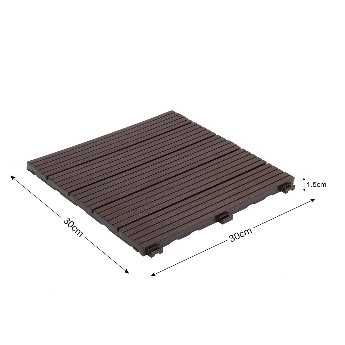 Cosmo Garden Patio Cosmopolitan Decking Tiles - Brown - Pack of 10