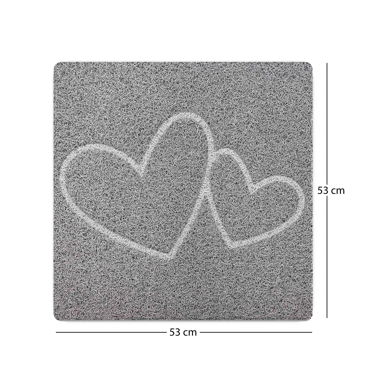 Embossed Spaghetti Loofah Anti Slip Shower Mat - Double Heart