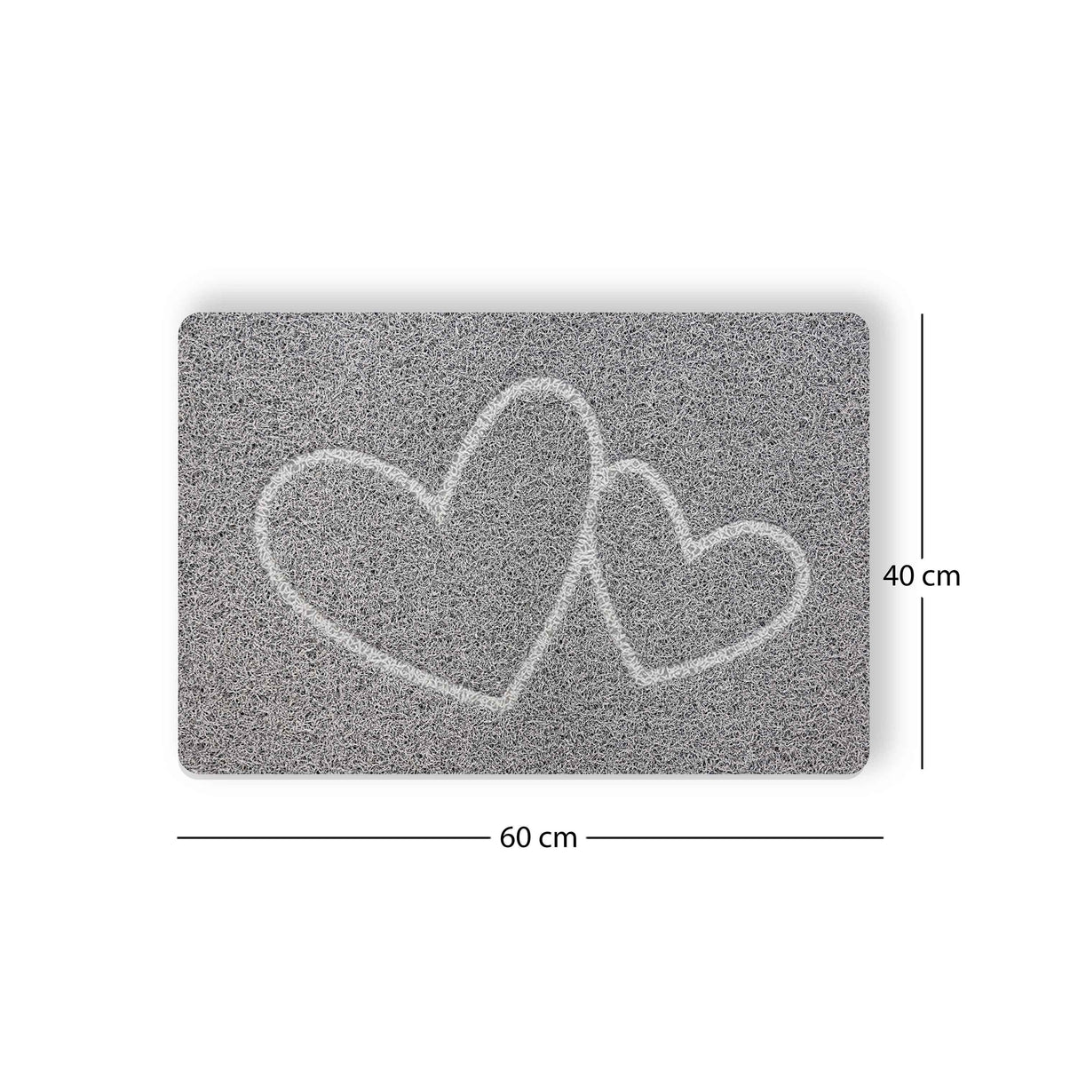 Embossed Spaghetti Loofah Anti Slip Shower Mat - Double Heart