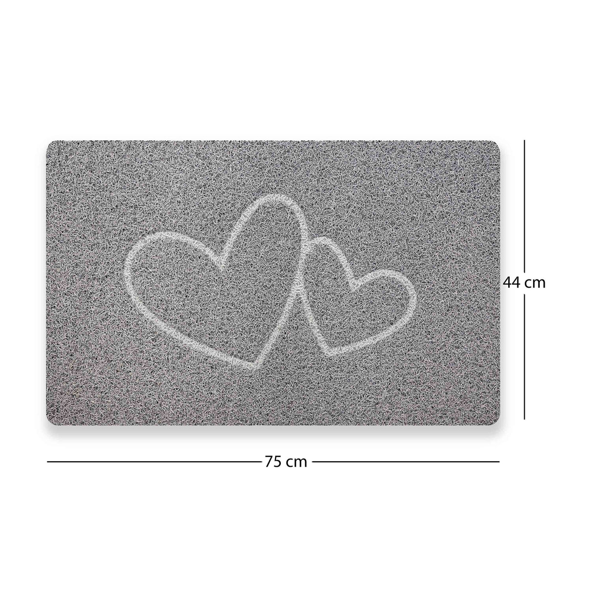 Embossed Spaghetti Loofah Anti Slip Shower Mat - Double Heart